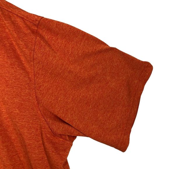 Men’s Collared 3 Button Pullover Shirt Vibrant Heathered Orange, Silky  SZ XL - Picture 3 of 5